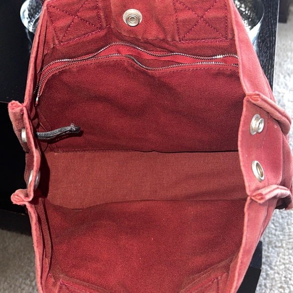 ππ HOST PICK ππ- Hermes Paris Fourre Tout Red Cotton Canvas Small Tote Bag - Picture 11 of 11